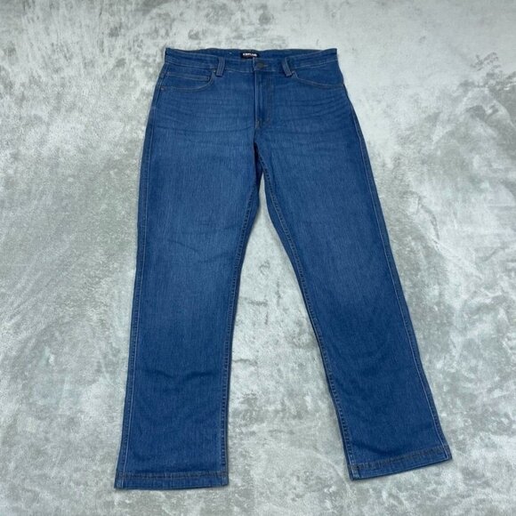 Kirkland Signature Mens Jeans 36x32 Blue Straight Leg Stretch Denim a0973 - Picture 1 of 5